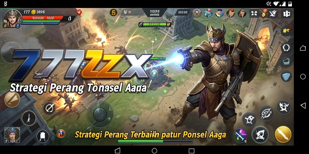 Tangkapan layar 777ZX menampilkan pertempuran strategis yang mendebarkan.