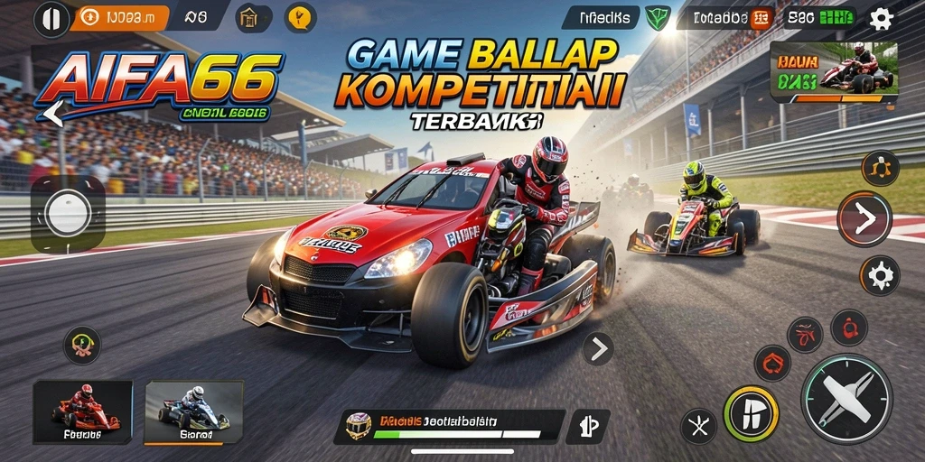 Tampilan gameplay AIFA66 yang mendebarkan di lintasan balap.