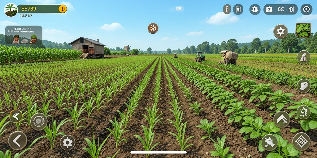 Screenshot gameplay EE789 yang menarik perhatian di dunia pertanian.