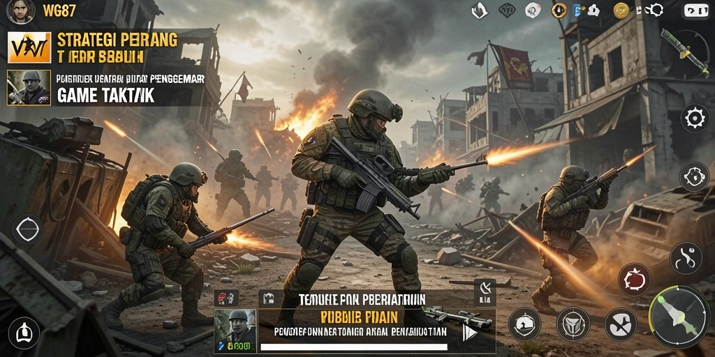 Tangkapan layar gameplay WG87 yang menunjukkan pertempuran strategis yang mendebarkan.