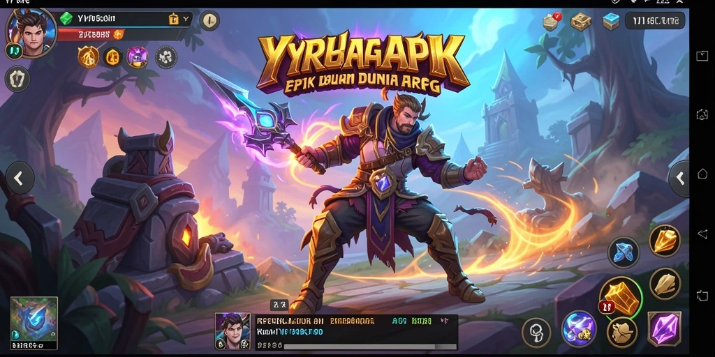 Screenshot YYRR menampilkan pertempuran epik dalam dunia ARPG.